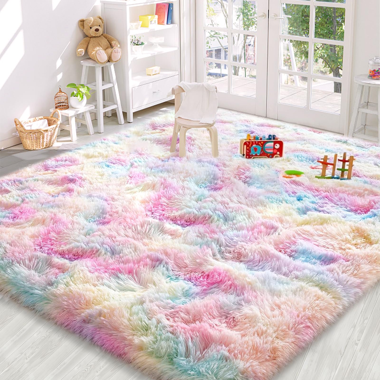 Amazon | AIMECOカラフルラグ シャギーカーペット120*180cm子供部屋