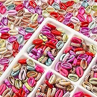 Vista 6 de 200 cuentas acrílicas de conchas de color, cuentas temáticas de océano y mar, cuentas de verano Hawaii para hacer joyas, kit de cuentas, pulseras