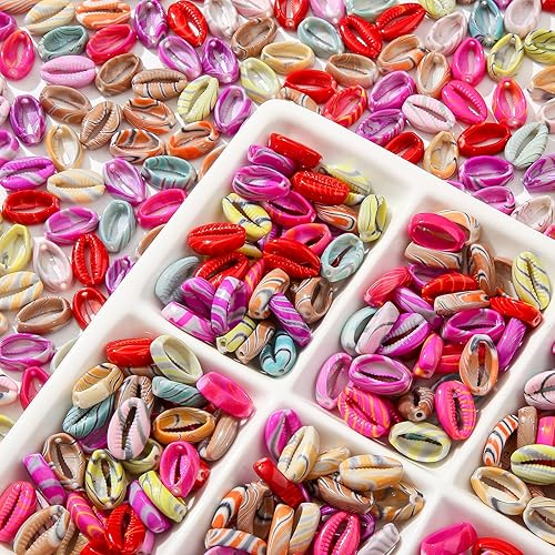 Miniatura 6 de 200 cuentas acrílicas de conchas de color, cuentas temáticas de océano y mar, cuentas de verano Hawaii para hacer joyas, kit de cuentas, pulseras,