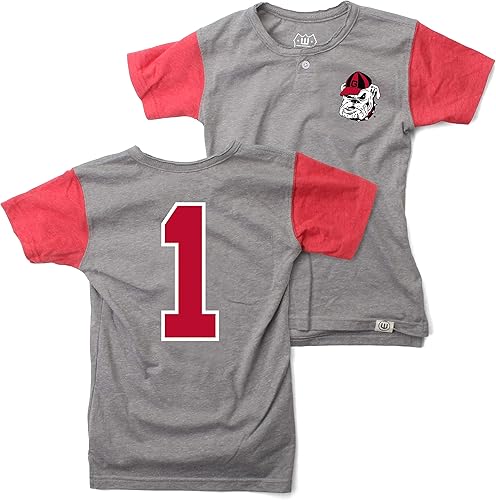 Miniatura 10 de Wes and Willy Camisa Henley de béisbol de manga corta para niños y jóvenes