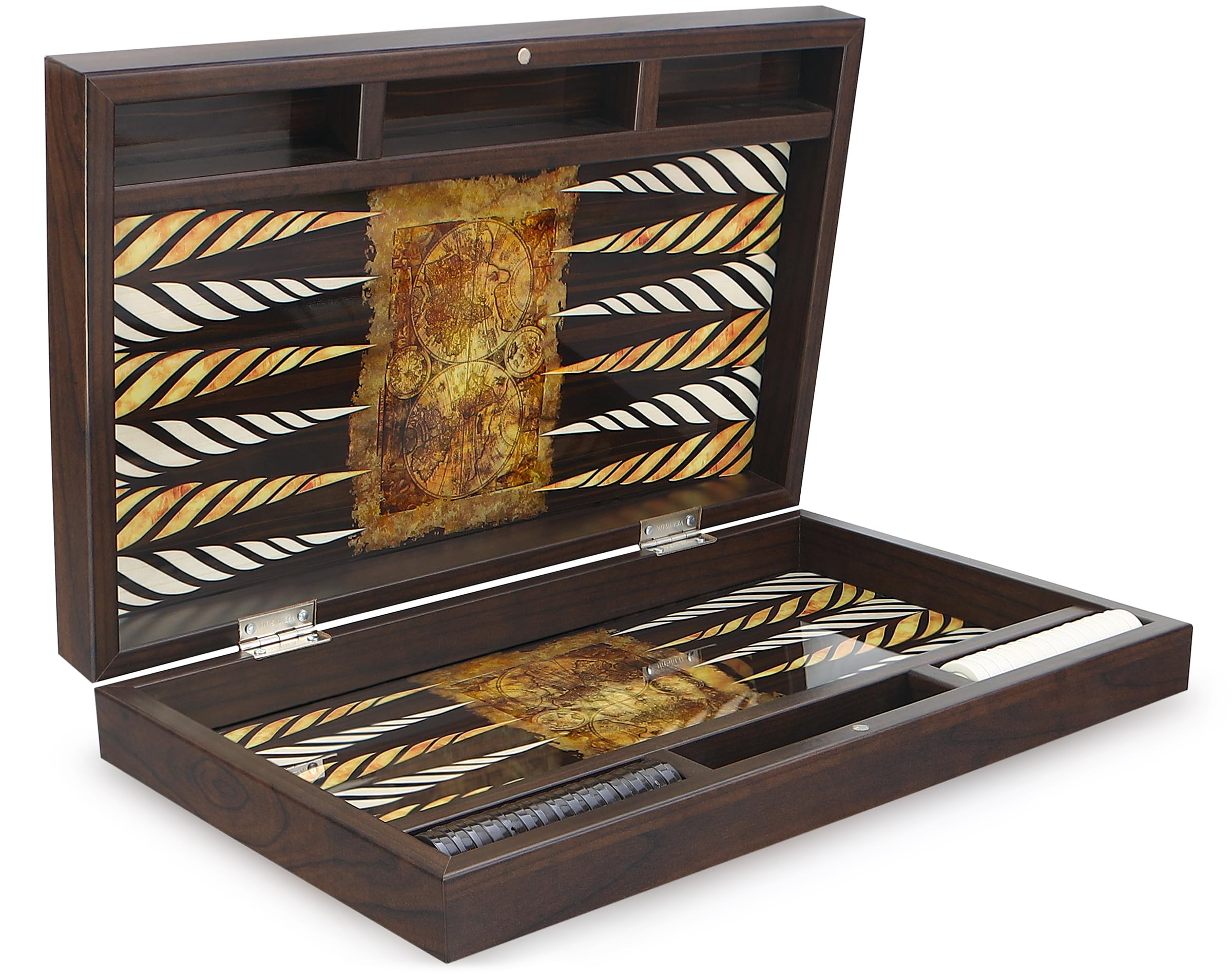Trendy Backgammon Antique Map/Antyczny Świat Backgammon Tavla XL