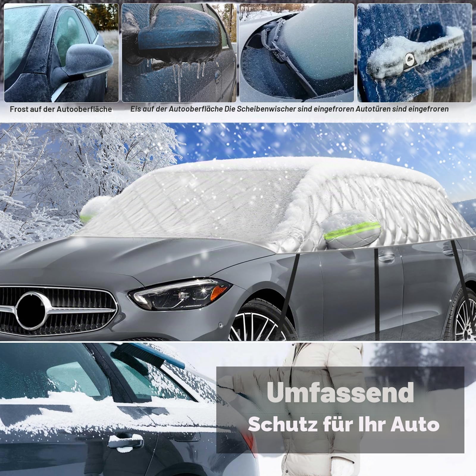 Halbe Autoabdeckung für Mercedes-Benz C-Class, Halbgarage Hagelschutz