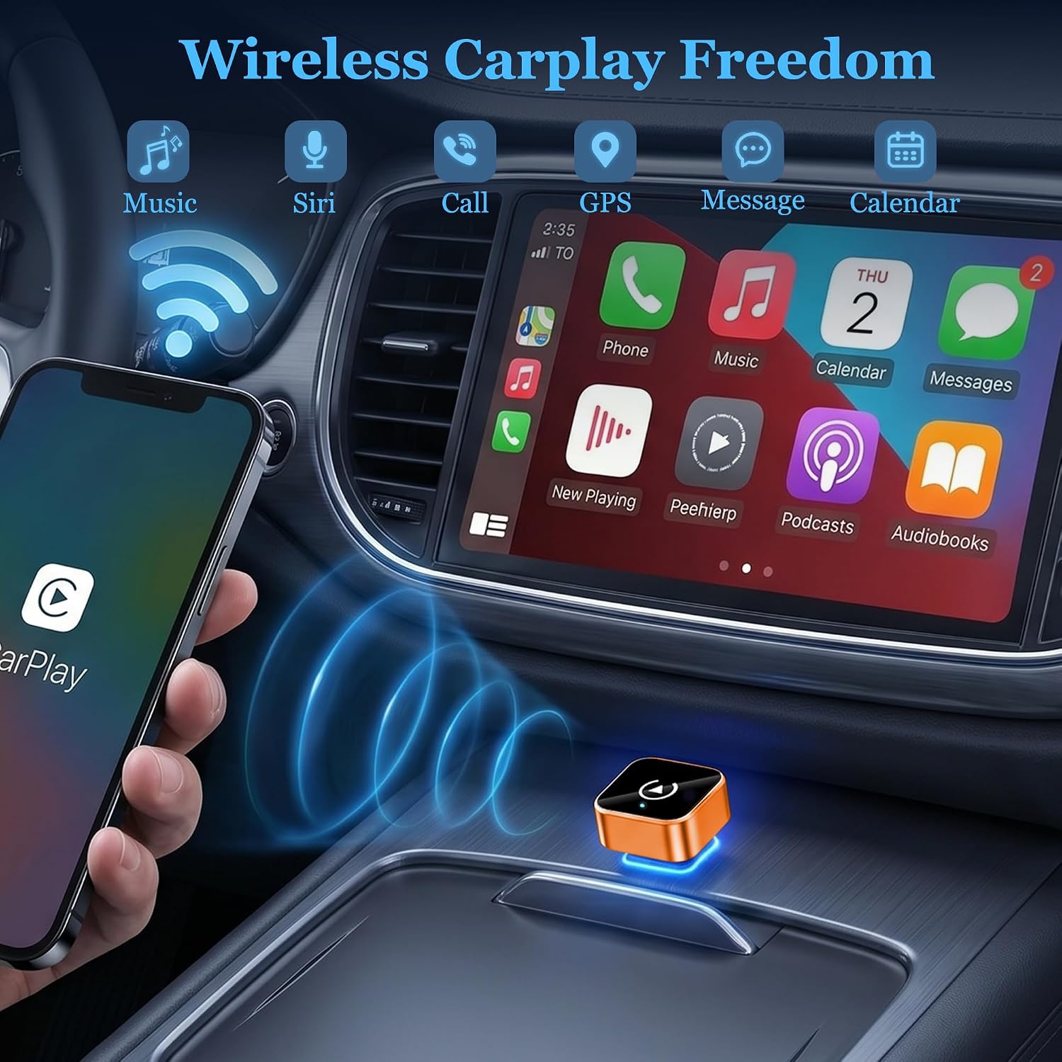 2026 Upgraded Wireless CarPlay Adapter for iPhone & Android Android Phone image 4
