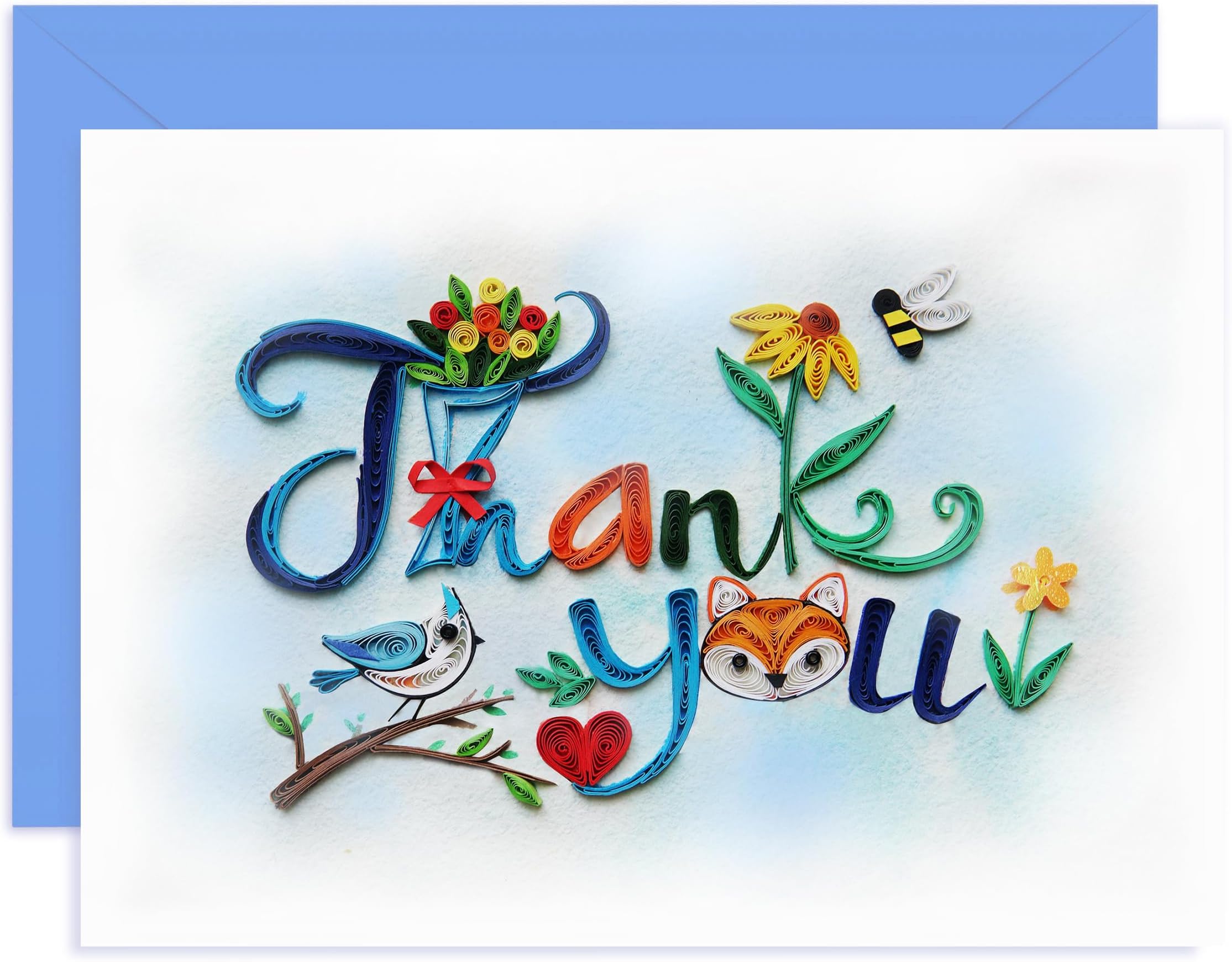 Amazon.com : QUILLCRAFT Thank You Card, 3D Colorful Greeting Card
