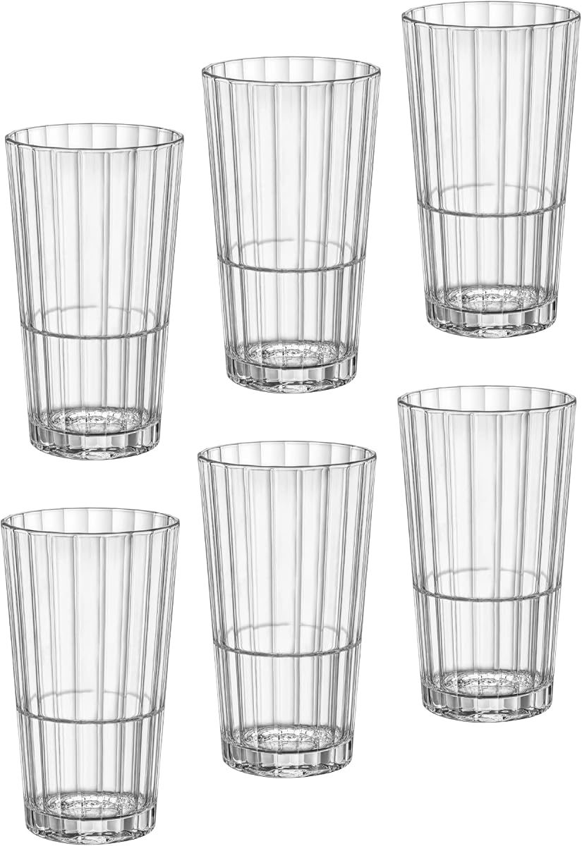 Oxford Bar 16.75 oz. Stackable Cooler Glasses, Clear, Set of 6