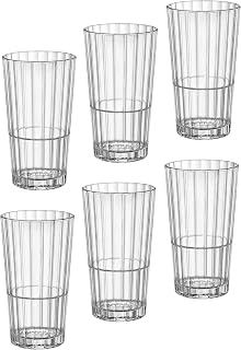 Oxford Bar 16.75 oz. Stackable Cooler Glasses, Clear, Set of 6