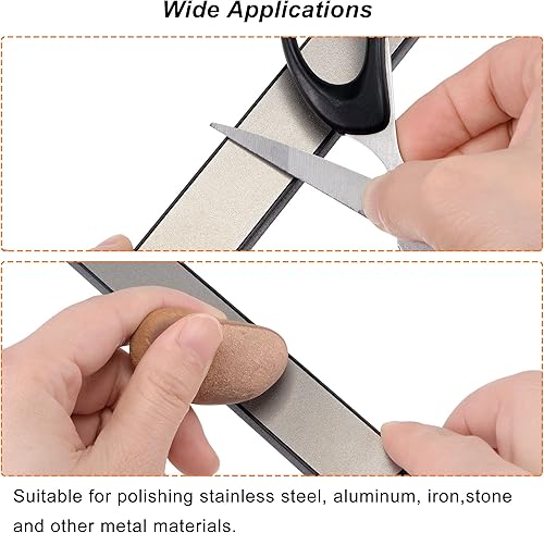 Miniatura 5 de uxcell Piedra de afilar de diamante, 6.299in x 0.906in, herramienta abrasiva de la placa de pulido de grano 1000