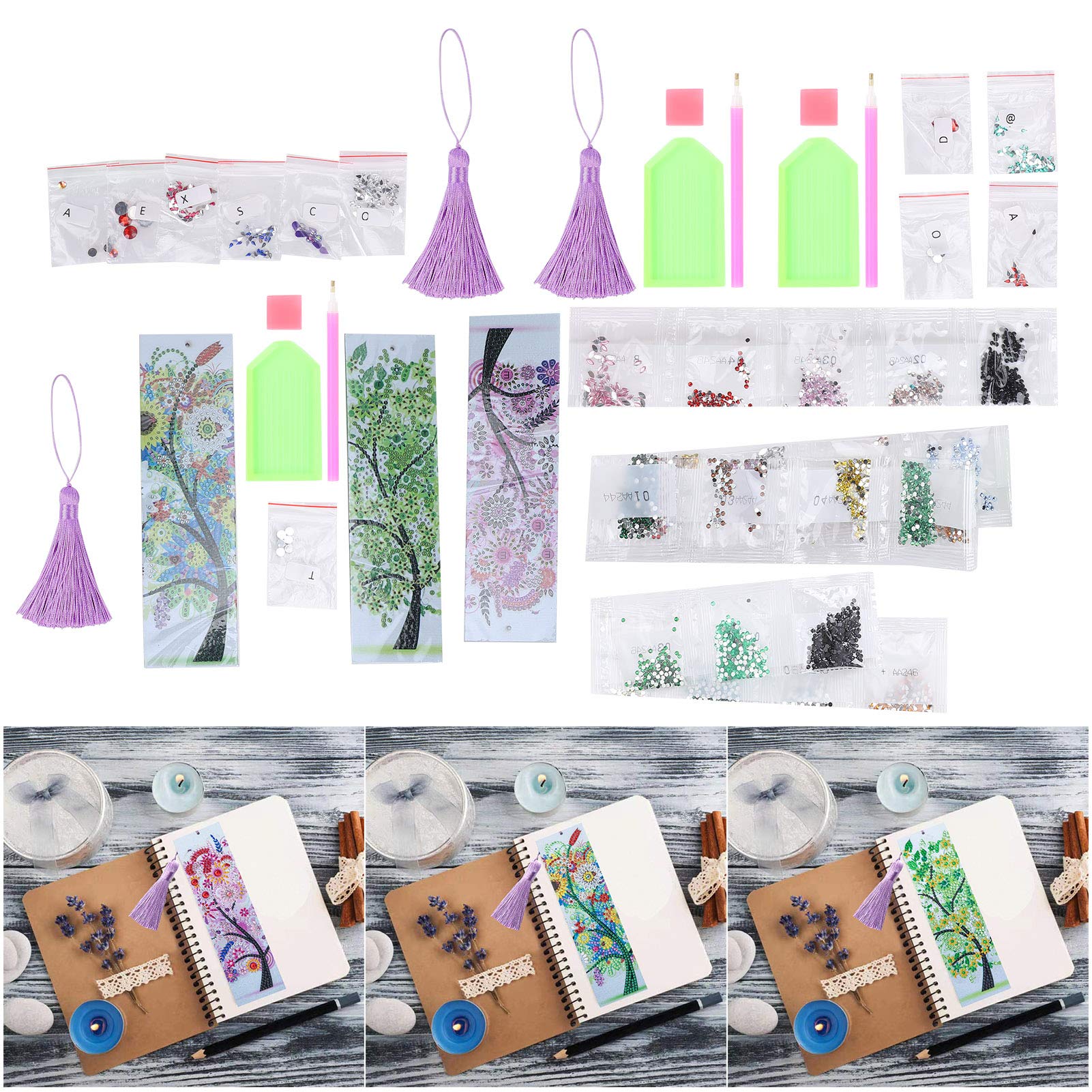 Kit De Marque-pages Pour Peinture Diamant Avec Pompon, Bricolage