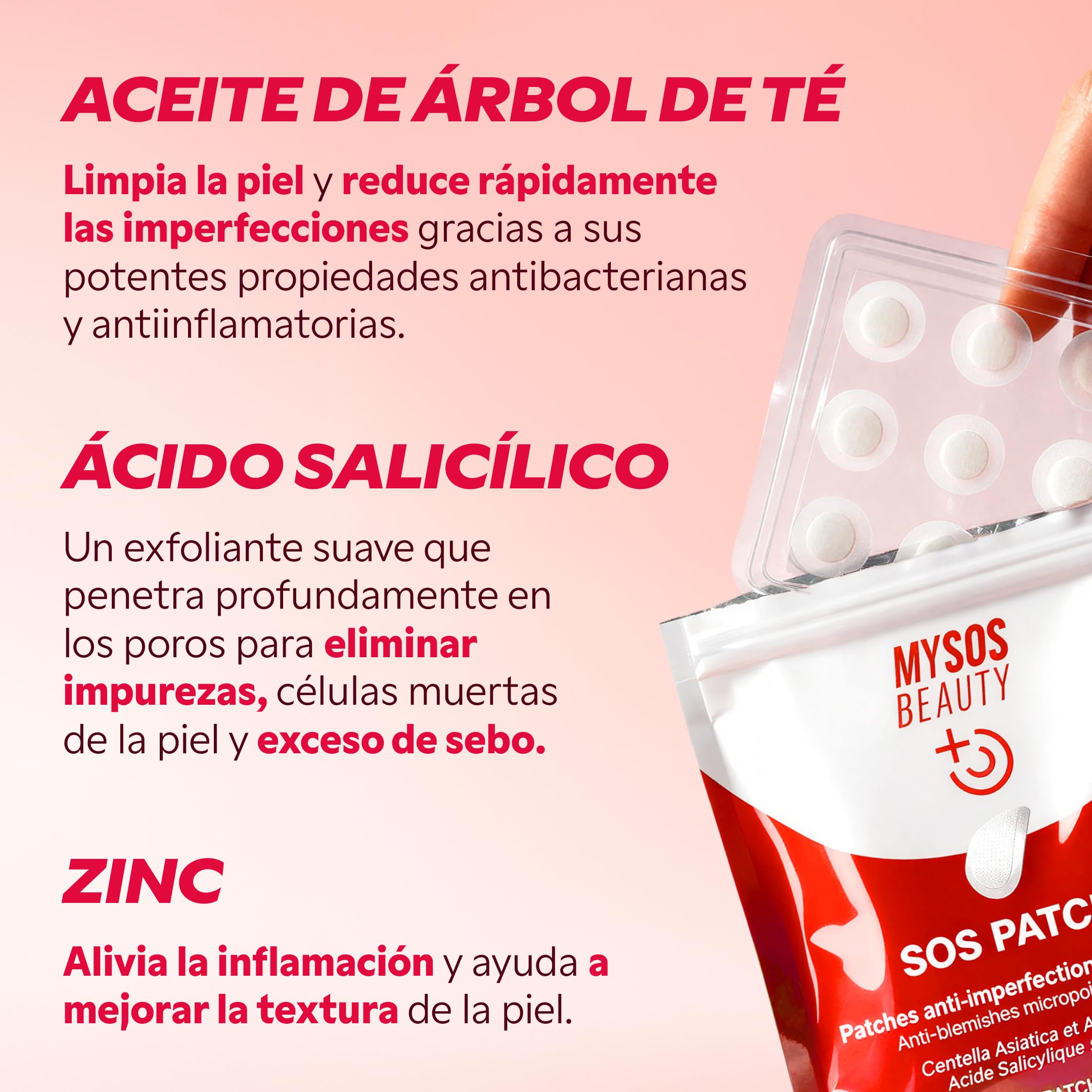 Parche de botón My SOS Beauty – Tratamiento dirigido para botones subcutáneos – Ácido Salicílico y aceite de árbol de té – Parche de micropunto – Acción rápida – Pack de 9 parches