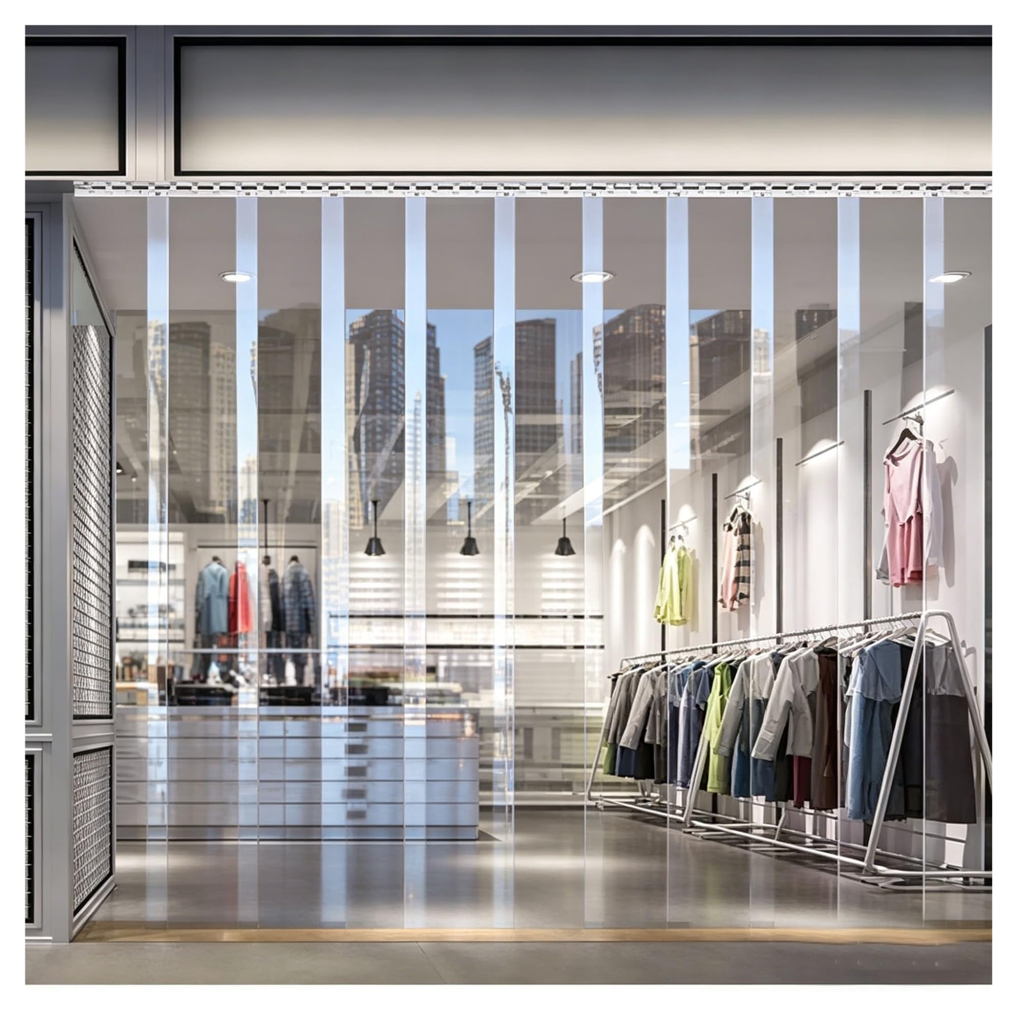 Rideau PVC Rideaux Plastique ExtéRieur Panneau PVC Exterieur Store Vertical Pour Entrepôts, Supermarchés, Abris Pour Animaux, Congélateurs Et Chambres Froides(0.9x2.75m/2.95x9.02ft)