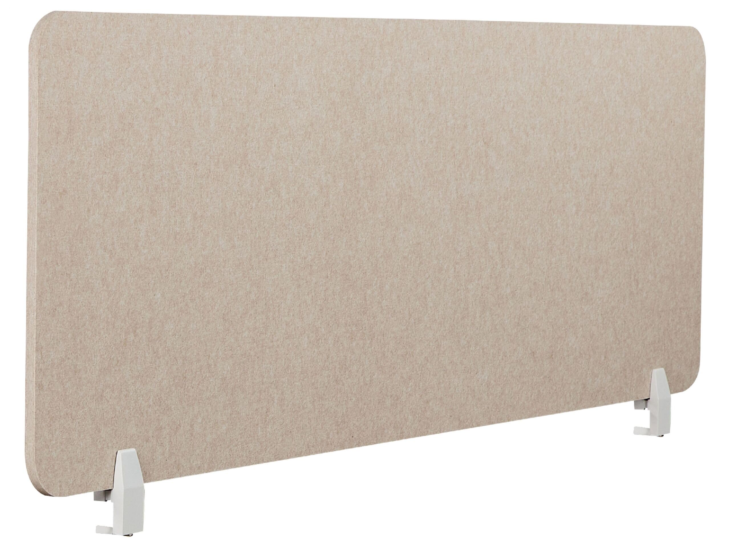 Beliani Panneau Séparateur de Bureau Acoustique et Visuel 160 x 50 cm en Polyester et Matériau Synthétique Beige Split