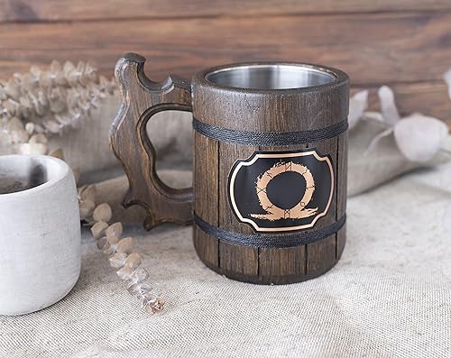 Miniatura 4 de GOW Mug. Wooden Beer Mug Stein.Tankard. Gifts for Gamer