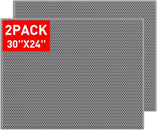 Miniatura 1 de kaxionage Tapete de arena para gatos tapete para caja de arena diseño de doble capa de panal de abeja impermeable a prueba de orina control de