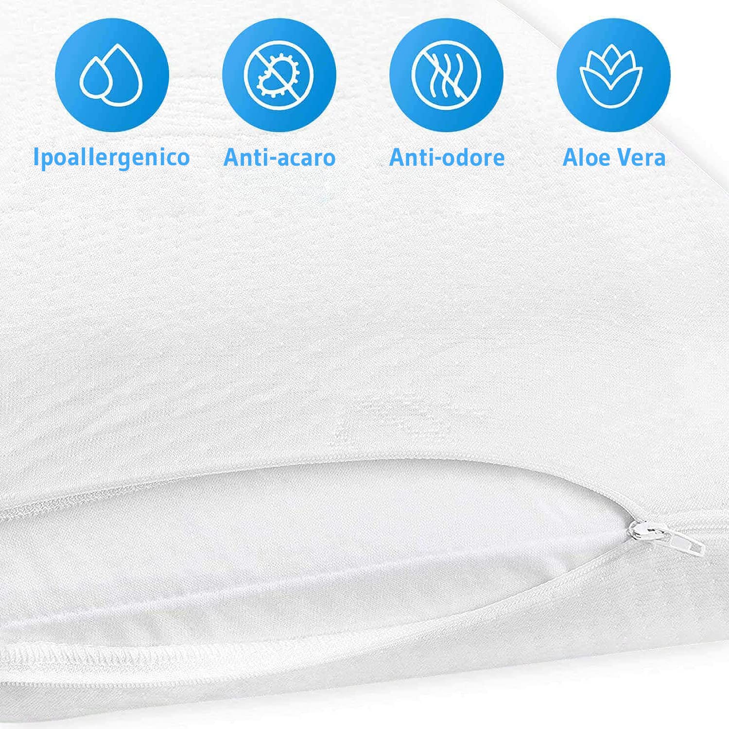 Third of Life SOÑAR Cuscino Memory Foam | Ergonomico e Ortopedico Cuscino Cervicale | Interno in Memory | Guanciale Ipoallergenico | Federa con Aloe Vera | 135 x 33 x 12cm