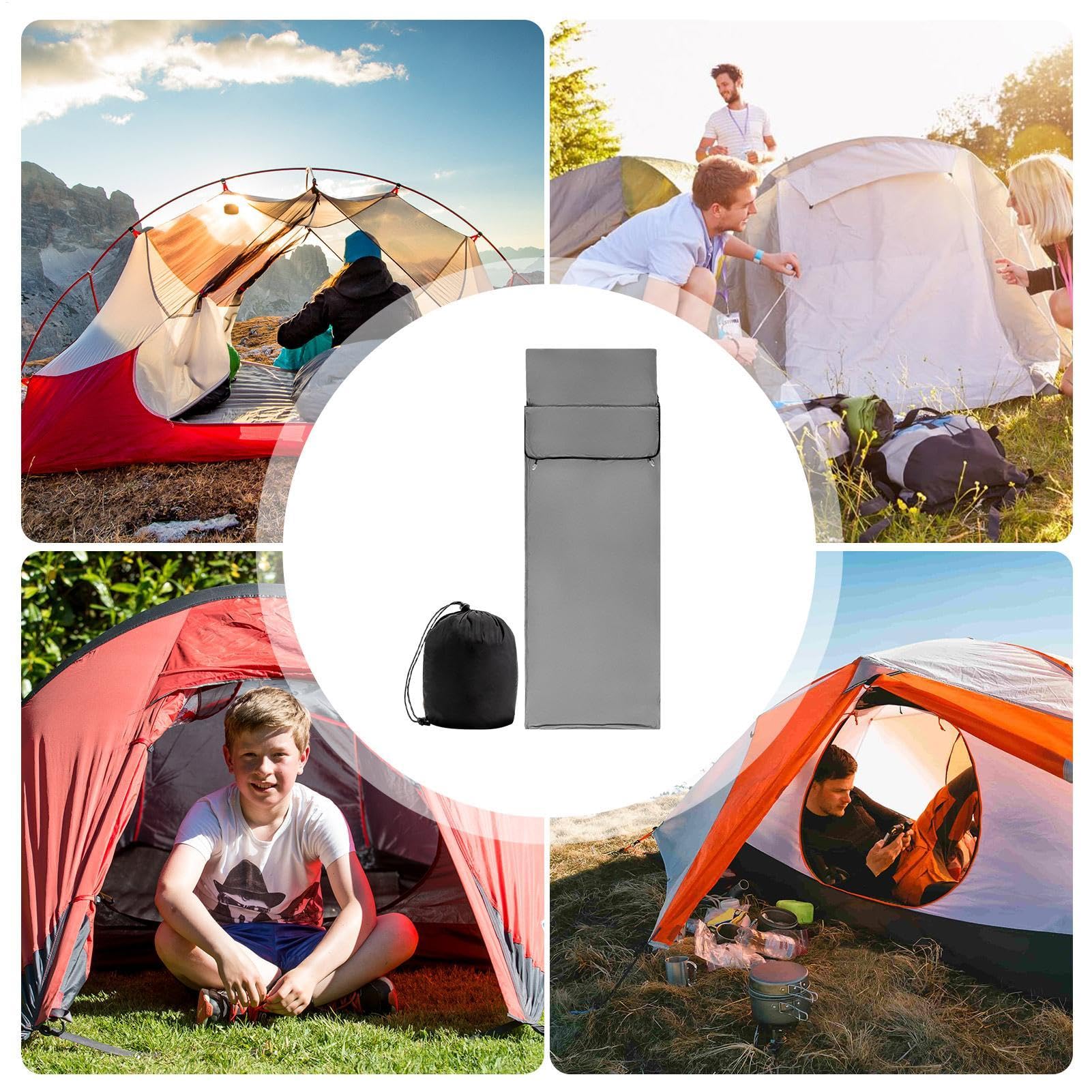 Saco de dormir para clima frío, saco de dormir para camping, ligero, para senderismo, extraíble y lavable, para mochila, hotel, camping, hostales