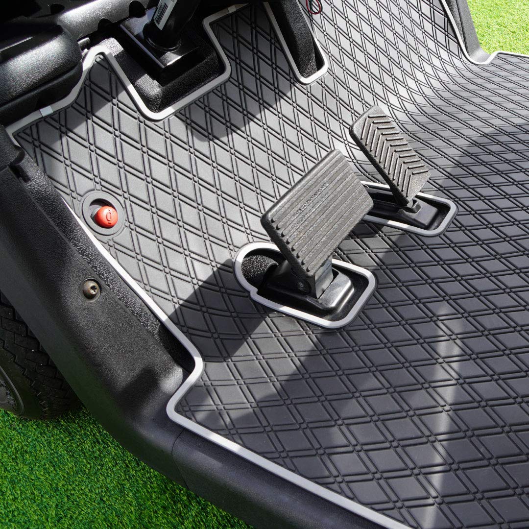 Xtreme MatsEZGO RXV Golf Cart Mat, Full Coverage Floor Liner - Only Fits EZGO RXV (2008+) & 2Five (2009+) - Black with Grey Trim