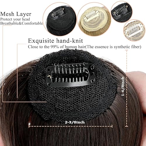 Miniatura 4 de Flequillo con clip, extensiones de cabello natural frontal ordenado, flequillo largo de una pieza, accesorio para el cabello para mujer