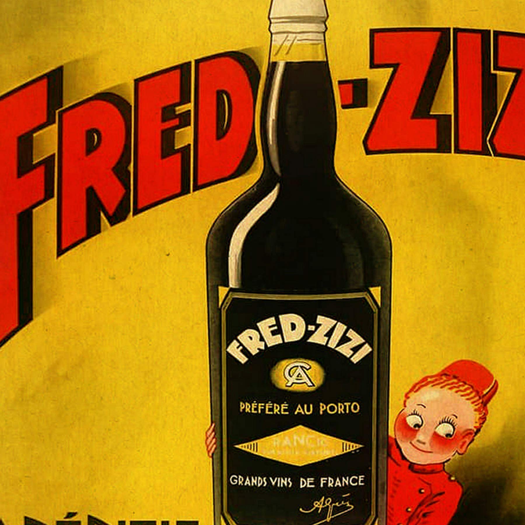 Nacnic Affiche ancienne. Publicité vintage pour le vin français Berger