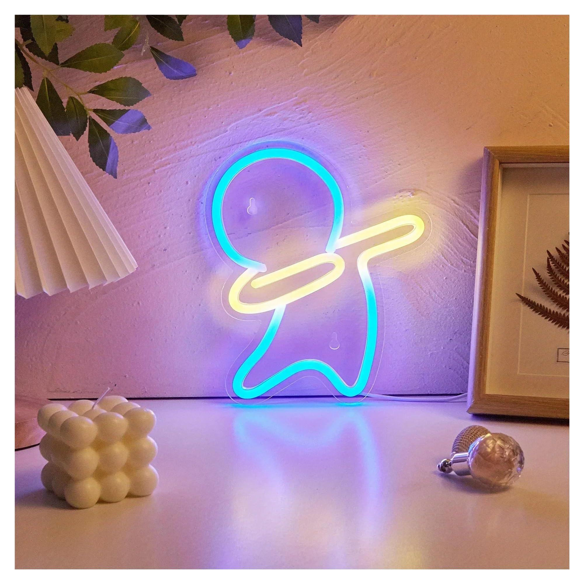 Luz de Diseño de Digital Letrero De Neón Con Luces De Pared Regulables Para Bar, Pub, Hogar, Cueva De Hombre, Decoración De Fiesta 19.3cm×22.5cm