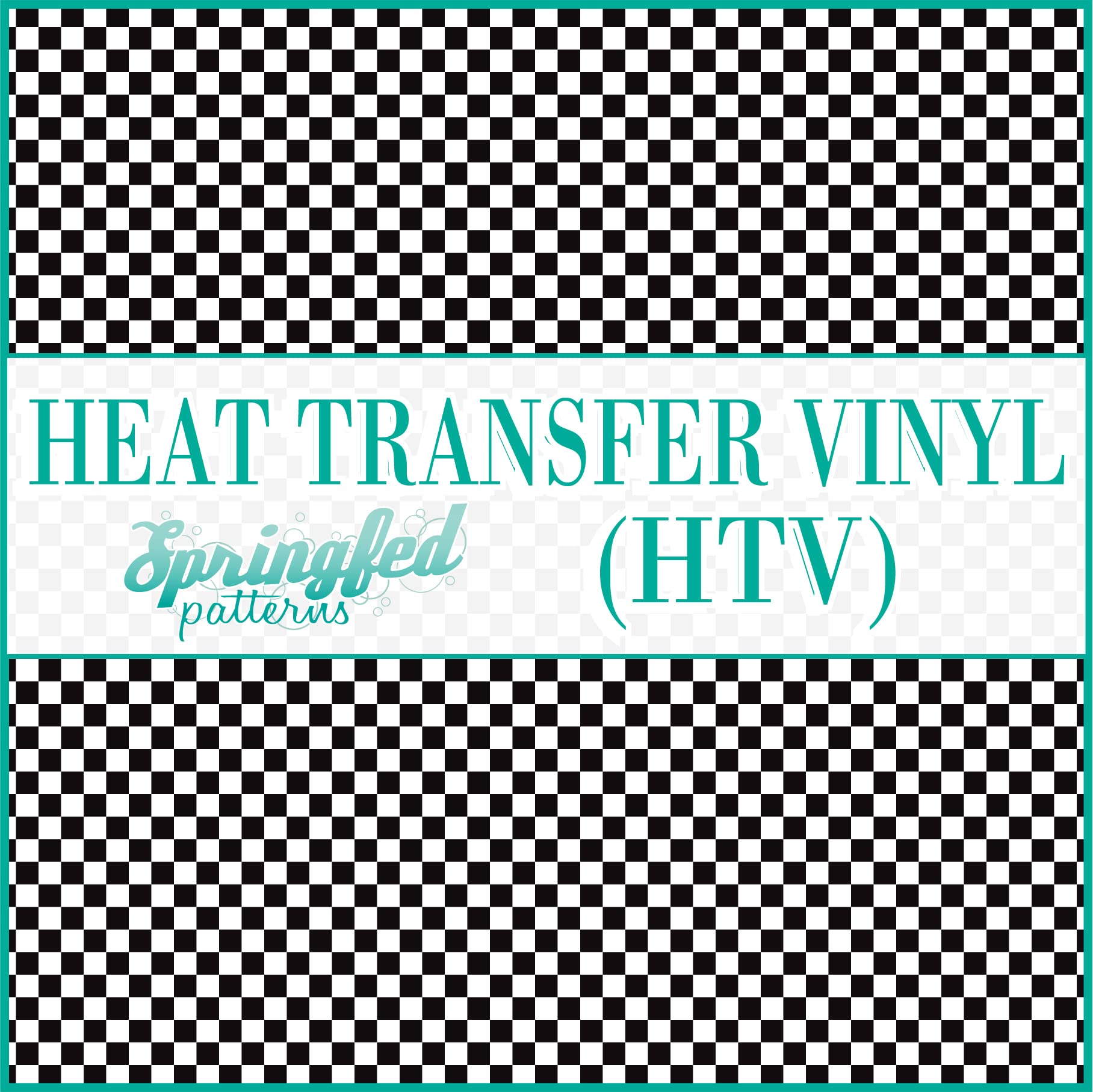 Small Black & White Checkered Pattern #1 HTV 12x14 Sheet Heat Transfer Vinyl Checks Print