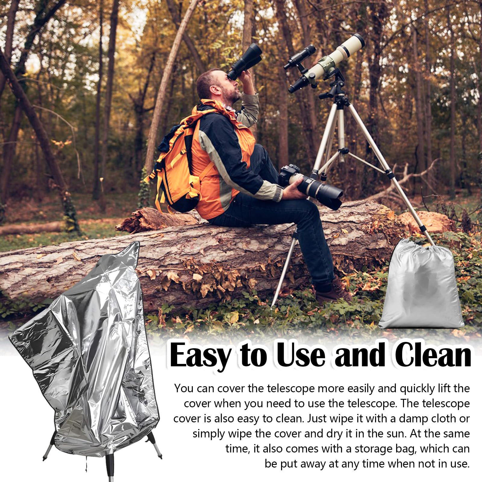 Copertura Telescopio 120x160cm - Impermeabile, Antivento, UV Resistente, Con Borsa Portaoggetti