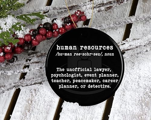 Miniatura 2 de WolfeDesignPDD Adorno navideño divertido impreso en un lado de la definición de recursos humanos