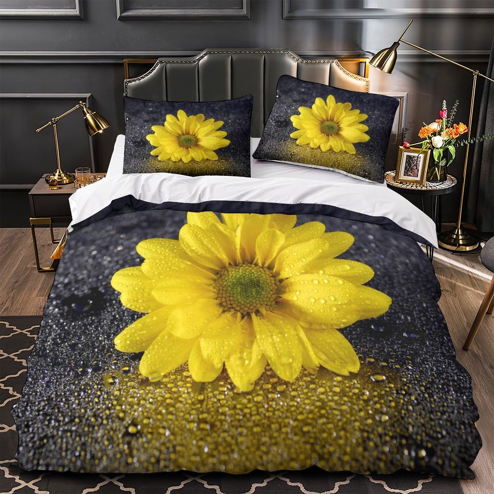 Housse de couette 200x200cm ultra douce pour lit double confortable