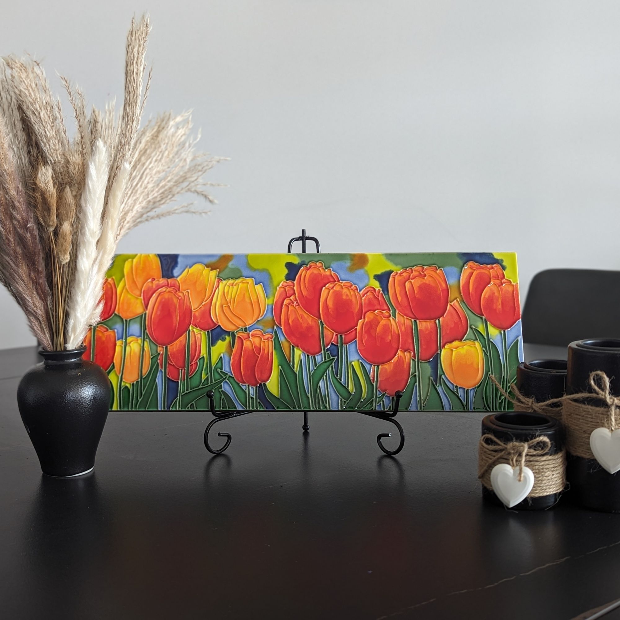 Amazon.com: Benaya - Handcrafted Ceramic Art – Tulip Fields – 16