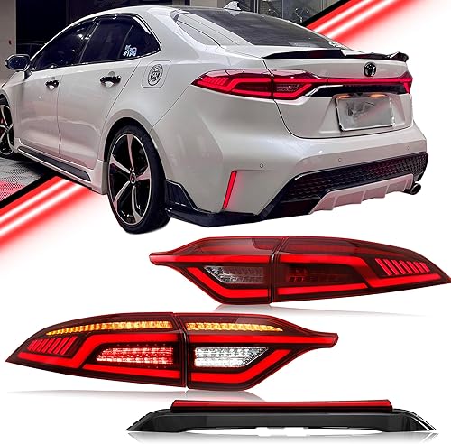 Miniatura 7 de TT-ABC - Luces traseras LED para Toyota Corolla accesorios 2020-2023 con animación de arranque modificada lámpara trasera de montaje (humo)