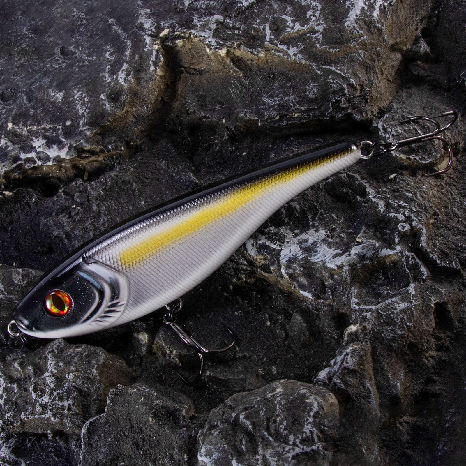 Dr.Fish Jerkbait Wobbler Para Lucio, 155 Mm/76 G, Cebo De Pesca Lento Para Lucio, Trucha, Wobbler, Pintura Resistente A Los Golpes, Material Resistente A Mordeduras, Bolas De Ruido Integradas