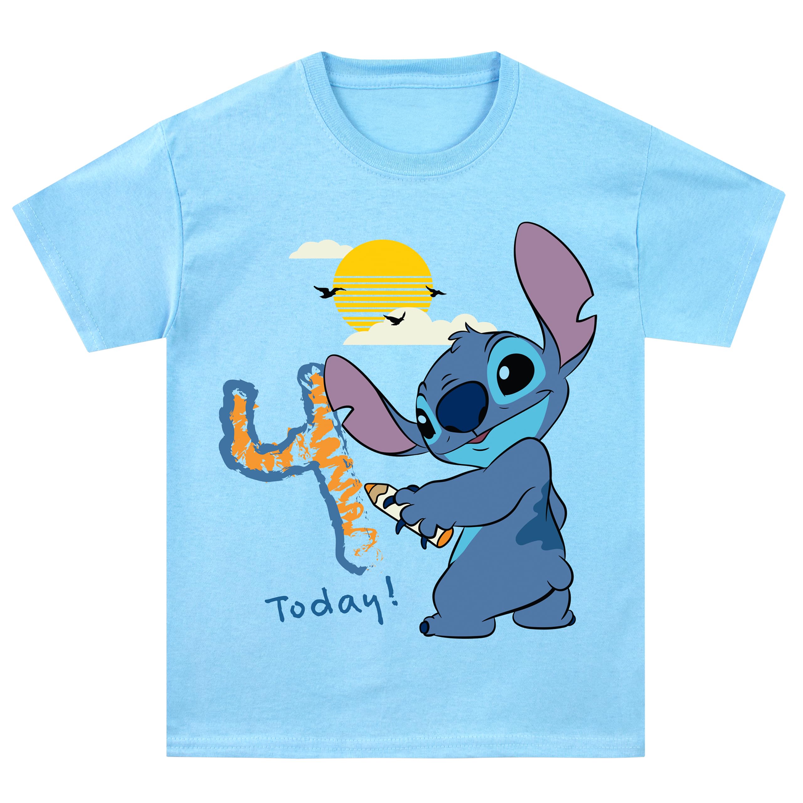 Disney T Shirt Bambino | Maglietta Stitch Ragazzo | Maglia Ragazzo Compleanno | Blu 3-4 Anni '3 Oggi'