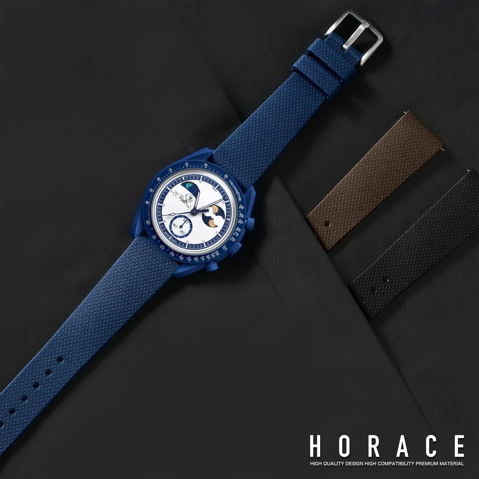 HORACE Cinturino universale in silicone liquido da 20 mm a sgancio rapido compatibile con Omega x Swatch MoonSwatch