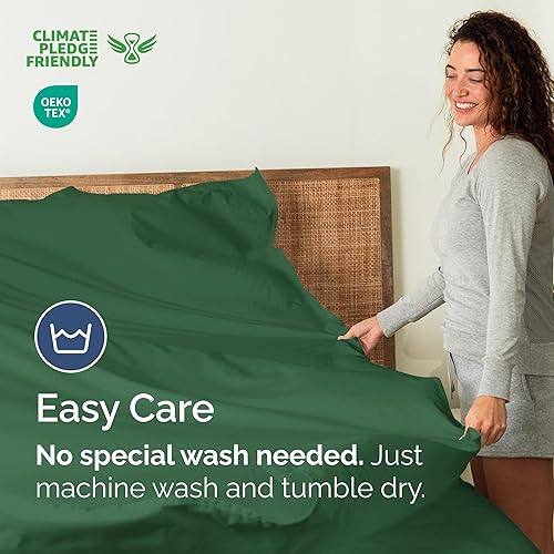 Miniatura 131 de Sábana encimera de bolsillo profundo, más suave que el algodón egipcio, 1 sábana encimera para colchón tamaño individual XL 21 - Spa Blue