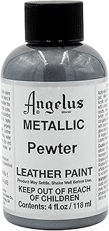 Angelus Metallic Leather Paint, 4 oz., Pewter