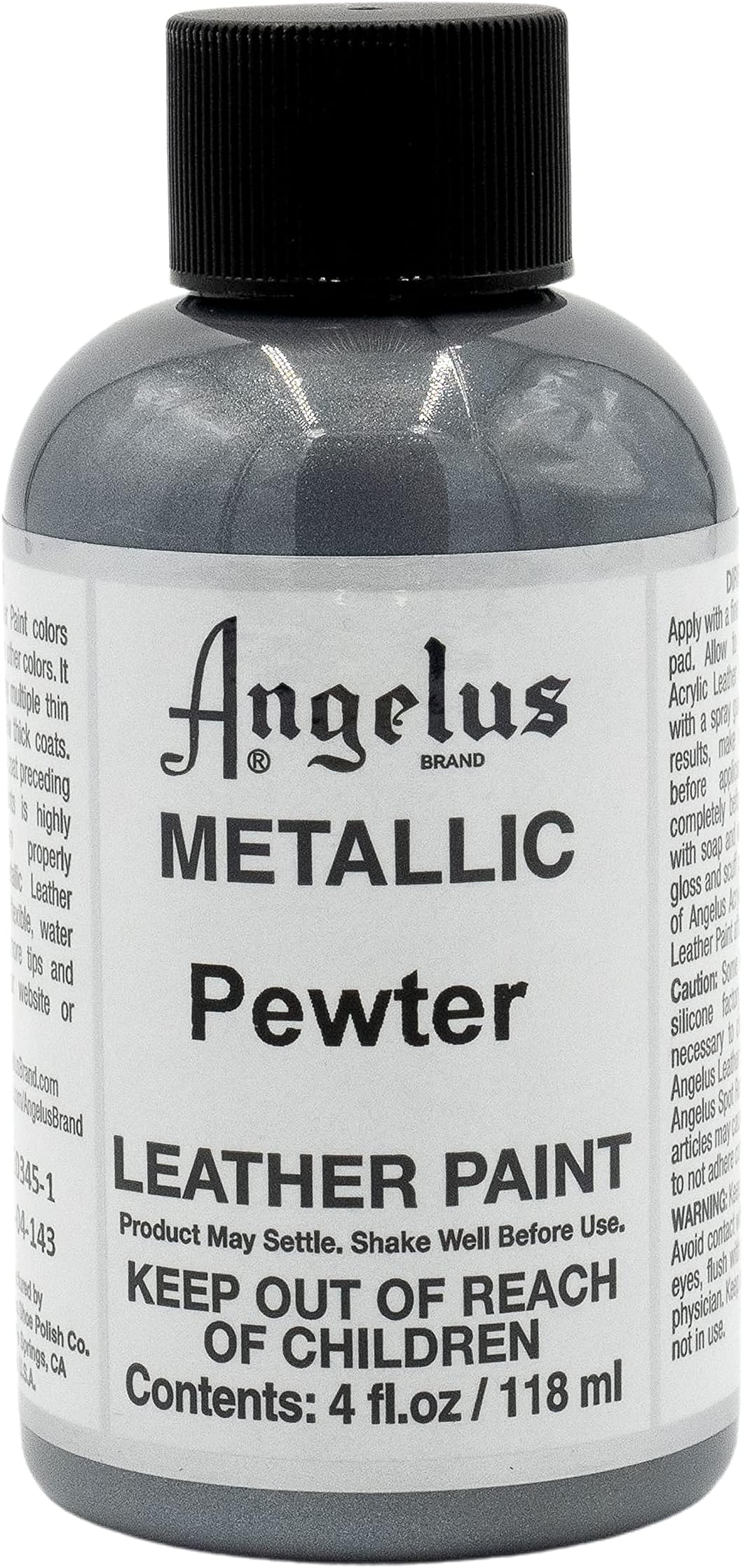Metallic Leather Paint, 4 oz., Pewter