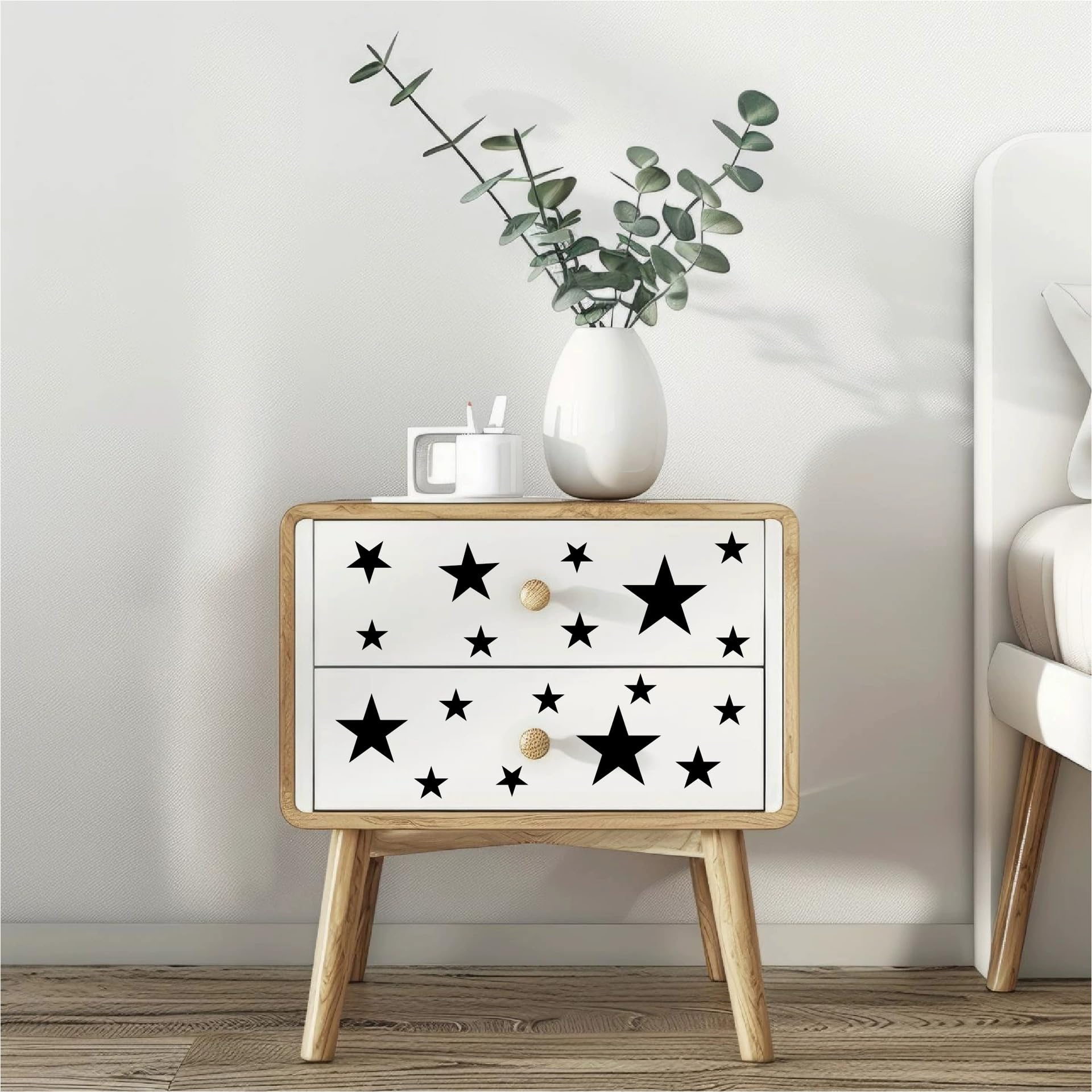 10 Sheets Black Star Wall Stickers for Bedroom Living Room Girls Room Decoration Star Wall Art Sticker for Kids Room Baby Nursery Room Wall Decals Interior Wallpaper PVC Murals - Image 3