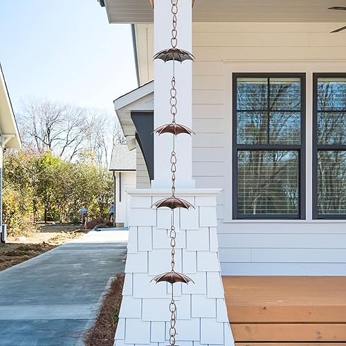 Miniatura 3 de Voltogar Cadena de lluvia decorativa de 6 pies, cadena de metal para exteriores, 72 pulgadas, para aleros de casa, jardín y hogar, cadenas de lluvia