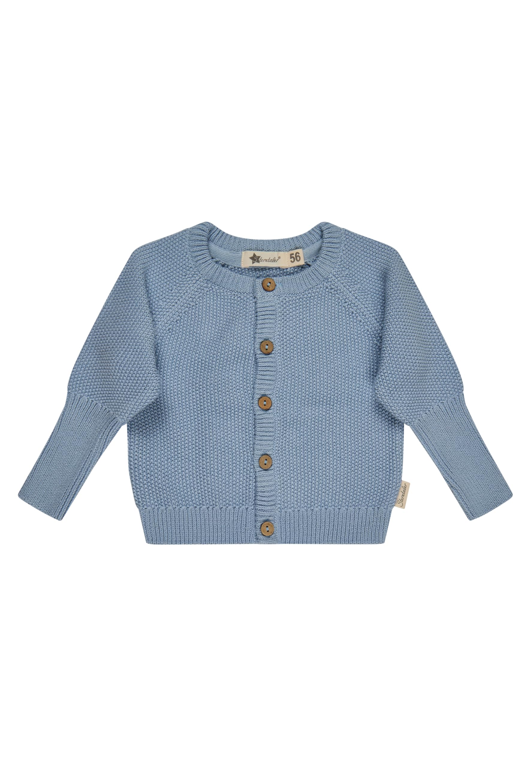 Sterntaler Strickjacke Struktur – Baby- und Kinder Strickjacke aus Baumwolle, Knopfleiste mit Kokosnussknöpfen, Mitwachsbündchen, Rundhals, Langarm
