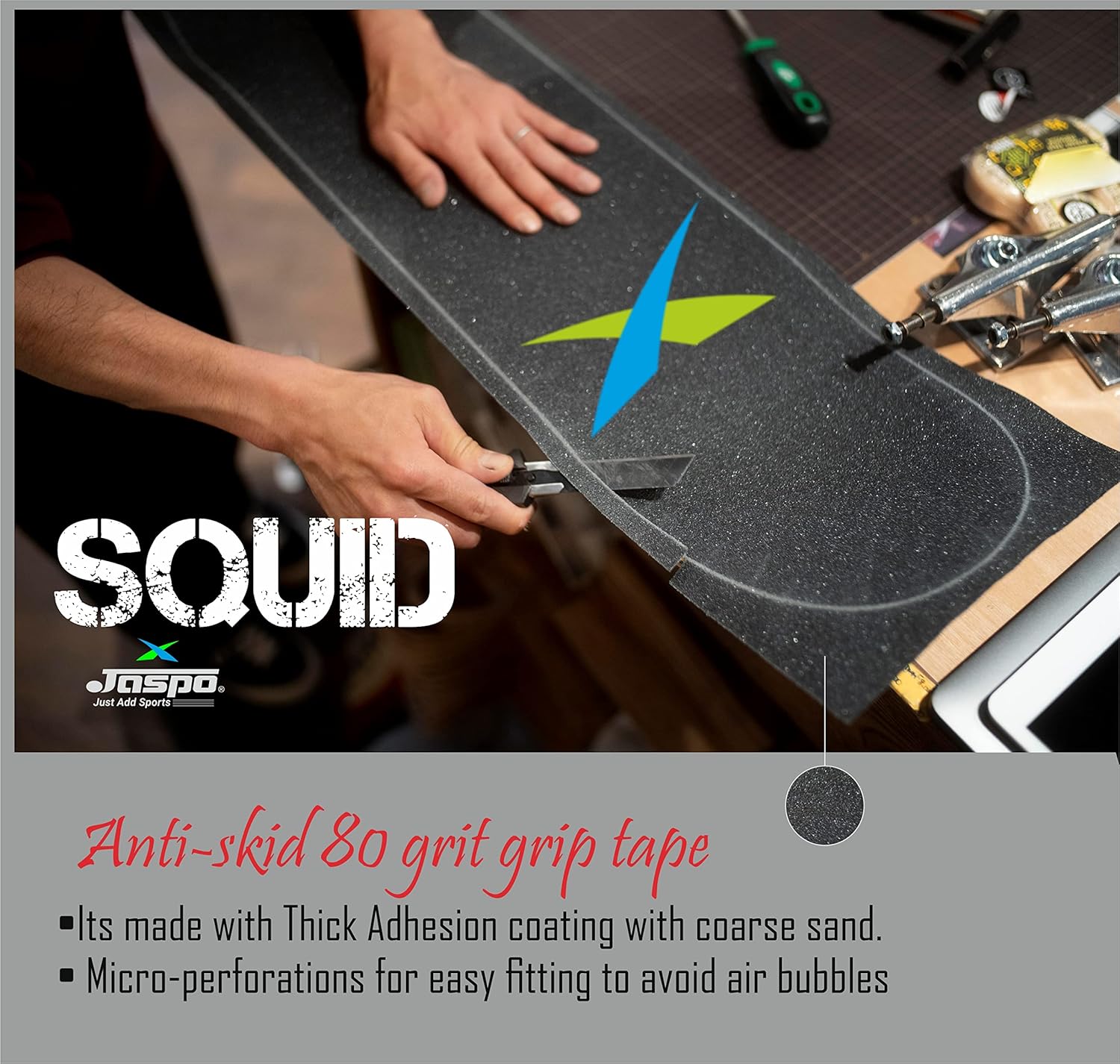 jaspo Squid (31"x 8") Complete Fully Assembled Skateboard, 7 Layer Canadian Maple Concave Skateboard for Boys, Kids, Youth, Adults – Made in India