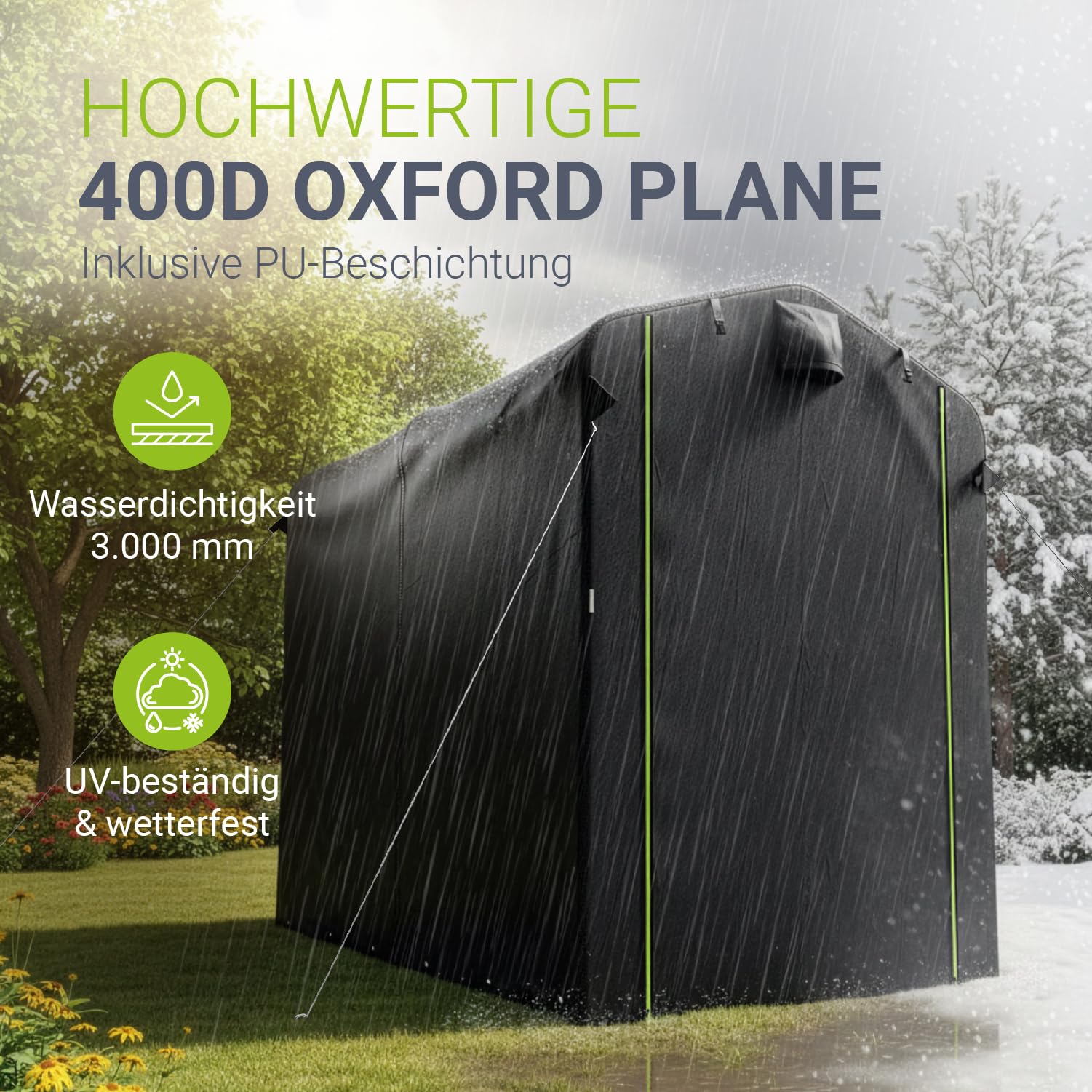 Juskys Gerätezelt S 3,6 m³ Outdoor Unterstand 180x120x165 cm wasserfeste Plane Metallrahmenkonstruktion
