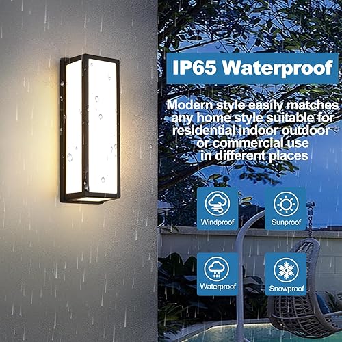 Miniatura 5 de Lámpara de pared al aire libre moderna para exteriores, lámpara exterior LED de 30 W, iluminación exterior de aluminio negro, impermeable, para