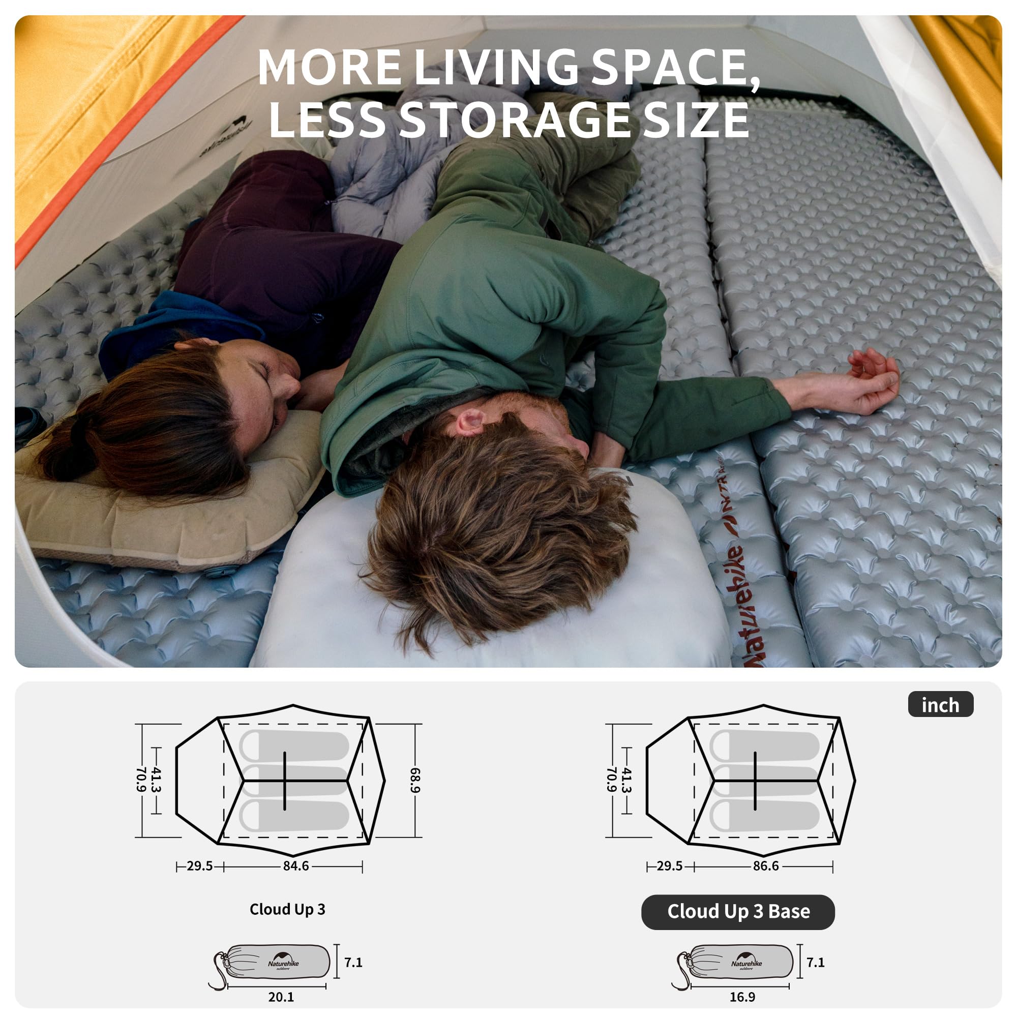 Amazon.co.jp: Naturehikeクラウドアップ3人用バックパッキングテント