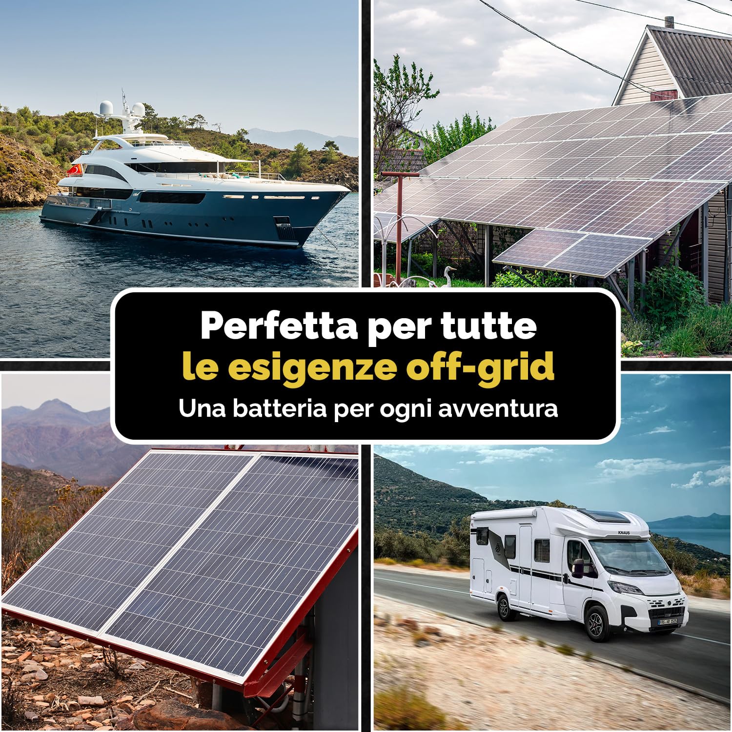 Electronicx batteria di alimentazione AGM SOLAR 12V 100Ah / 100 Ah deep cycle sigillata senza manutenzione, polo positivo a destra – batteria solare fotovoltaica 278×175×190mm per tempo libero