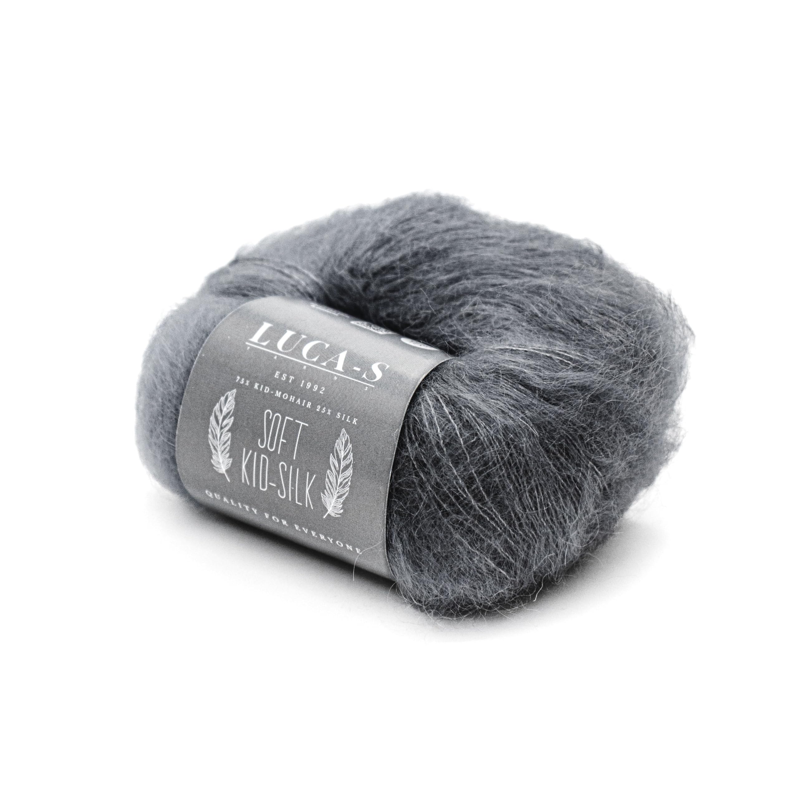 Soft Kid Mohair & Silk Yarn for Knitting & Crochet, 75% Mohair 25% Silk, 25g 210m, Lace-Weight Fluffy and Soft Wool for Knitting