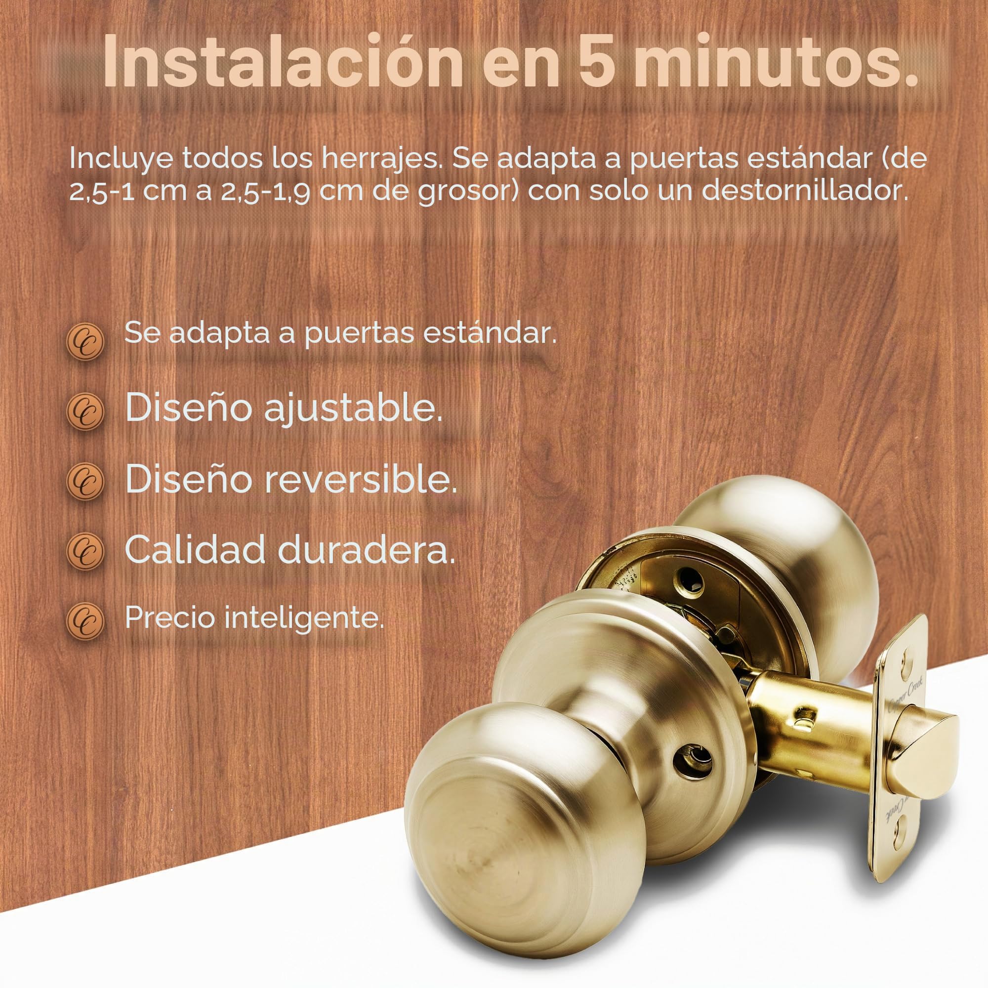 Copper Creek CK2020PB Pomo Colonial, Latón Pulido, 1 Count (Pack of 1)