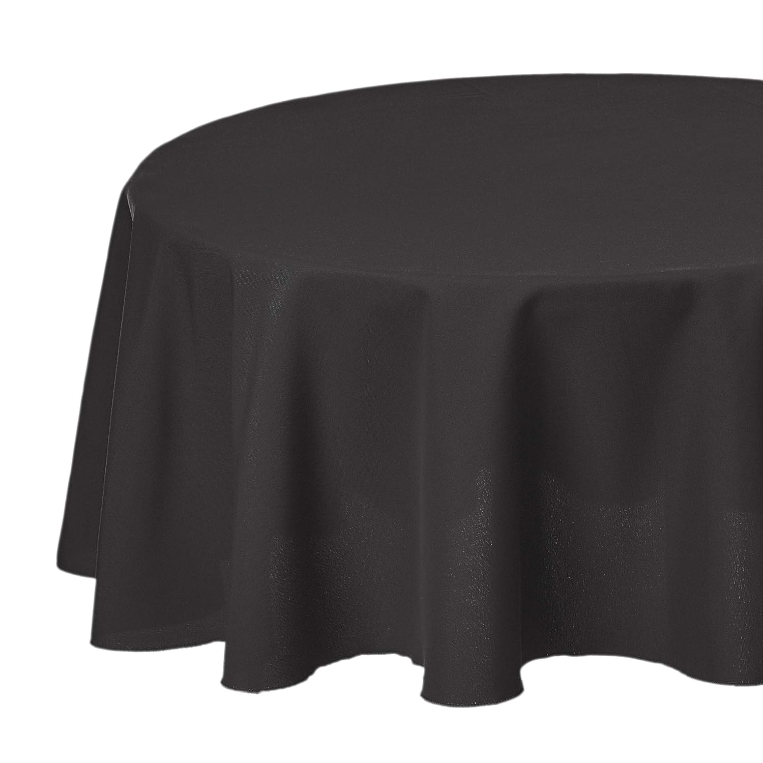  Basics Round Washable Polyester Fabric Tablecloth - Round 108", Black, Pack of 4 : Home & Kitchen