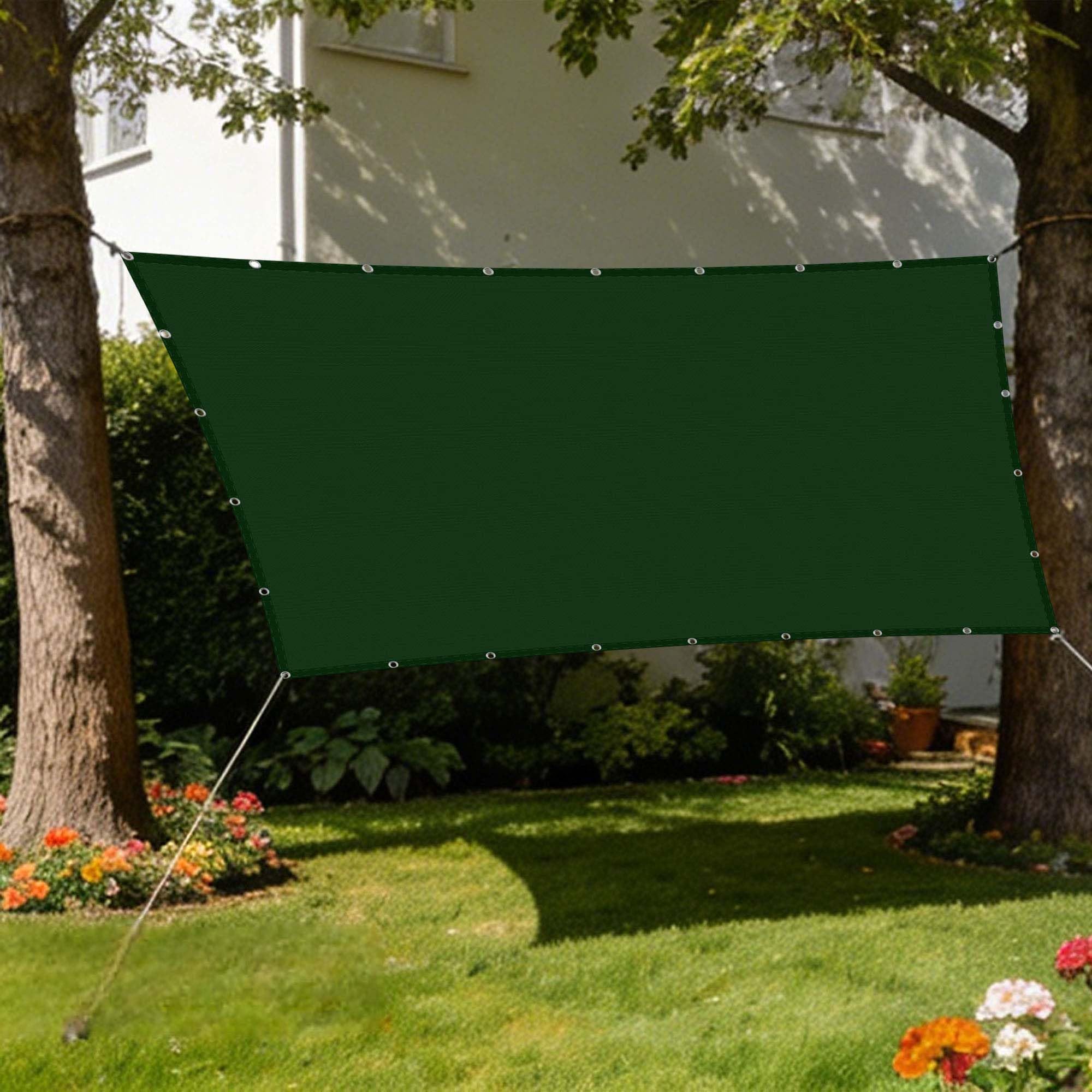 Voile d'ombrage rectangulaire 3.5x3.5m vert foncé pour terrasse et jardin
