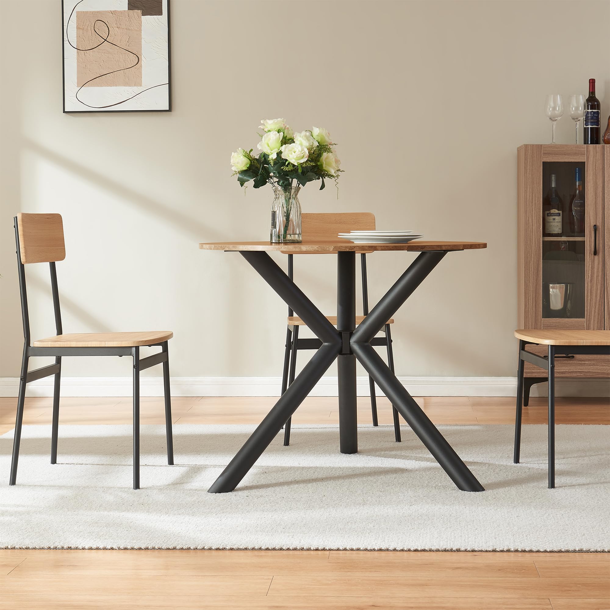 [en.casa] Telaio per Tavolo 'Fai da Te' a Forma di Ragno in Acciaio Struttura Base a Gambe Incrociate per Tavolo da Pranzo Scrivania 94,5 x 94,5 x 73 cm - Nero