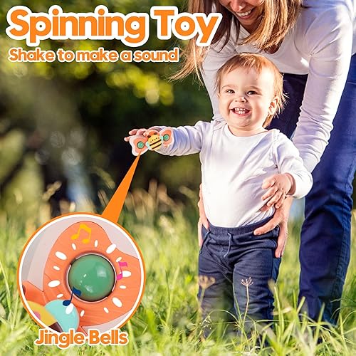 Miniatura 4 de FIDWOD 3 piezas de juguete giratorio con ventosa para bebé, juguetes de baño en forma de insecto para bebés, juguetes sensoriales para niños