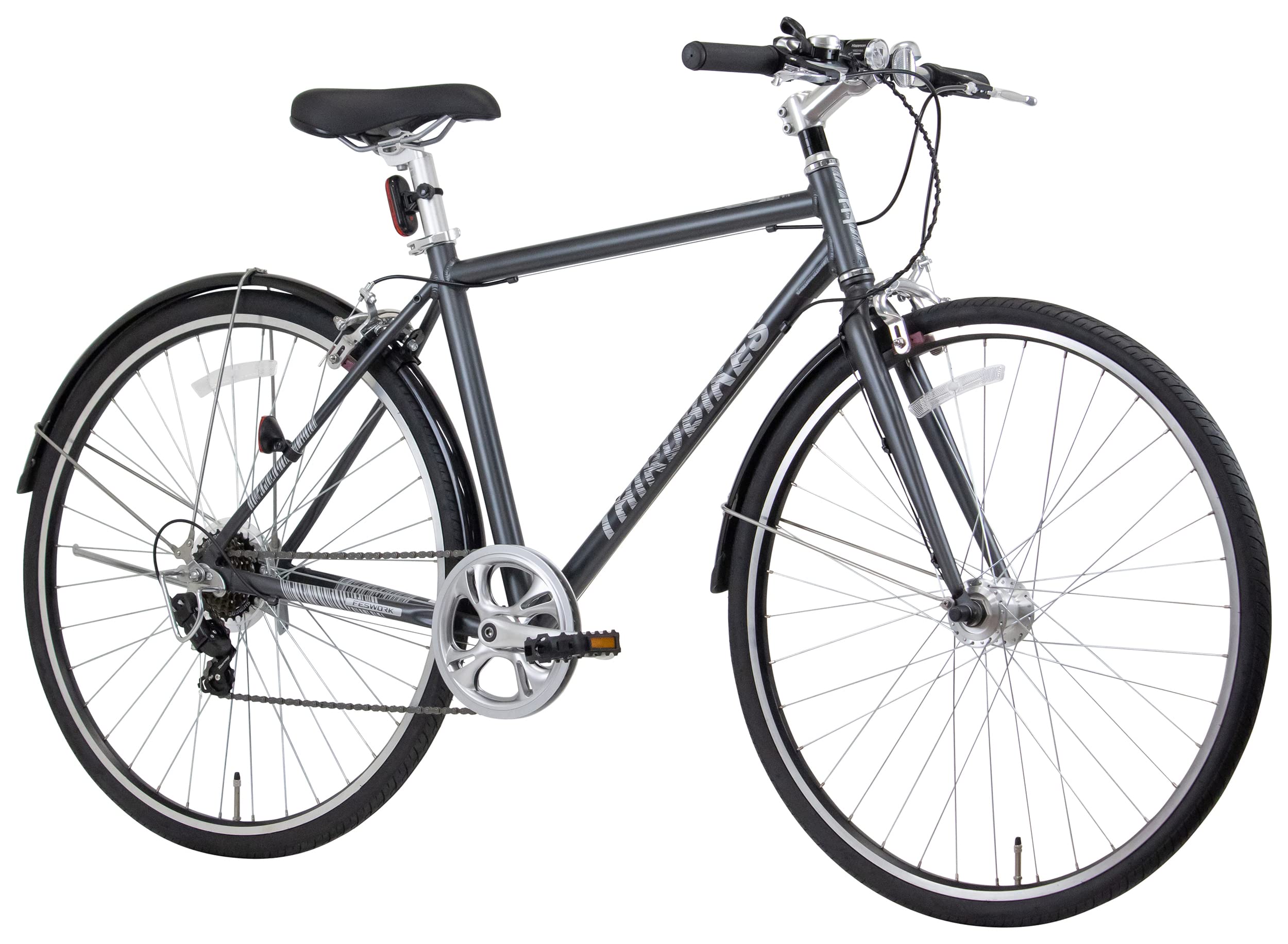 No.105【成約済/オートライト装備のクロスバイク‼︎/700-35c/6段変速/ブラック】 Amazon | 700×35C フェスワーク 外装7段 常時点灯ライト 実用クロス